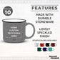 DISCOUNT PROMOS Custom Ceramic Campfire Coffee Mugs 13 oz. Set of 10, Personalized Bulk Pack - Perfect for Tea, Espresso, Cappuccino, Hot Cocoa - Grey