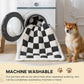Backseat Pet Bed Mat, Non-Slip Plaid Dog Bed for Car Back Seat, Flannel Backseat Dog Bed, Fit for Backseat Extenders and Trucks SUVs (Black&White, 24.8x54 inch)