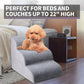Chic Threads Dog Stairs for Small Dogs, 3-Step Dog Stairs for High Beds and Couch, Pet Steps for Small Dogs and Cats，Non-Slip Stable Indoor Dog Steps
