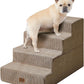 EHEYCIGA Dog Stairs for Bed 20" H, 4-Step Extra Wide Dog Steps for High Bed, Pet Steps for Small Dogs and Cats, Non-Slip Balanced Pet Ramp Indoor, Camel