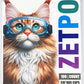 zetpo 100 pcs Cat Nail Caps | Cat Claw Covers | with Adhesives and Applicators (L, Purple, Violet, Blue, Sky Blue, Turquoise)