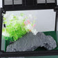 crapelles Glass Lizard Tank, Spider Box Kit, 7.8x7.8x5.9'' Tarantula Feeder Insects Beetle Habitat, Amphibians Terrarium for Small Pet, with Washable Mat, Resin Rock Shape Hideout, Artificial Flower