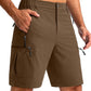Pudolla Men's Hiking Cargo Shorts 9" Lightweight Outdoor Work Shorts for Men Travel Golf Camping Casual with 5 Zipper Pockets