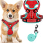 MIDOG No-Pull Dog Harness | Adjustable & Reflective Pet Harness Leash Set for Small Medium Large Dogs Walking, Training| No Choke, Front Clip, Soft Padded Vest with Easy Control Handle - Red, S