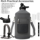 1 Gallon Water Bottle Insulated | Thickened Stainless Steel Vacuum Metal Water Jug | Portable Sports Large for Gym and Hiking with Straw, Carrier Bag, Handle Strap | BPA-Free 128 oz