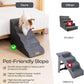 5-Step Curved Dog Stairs for High Beds Up to 30", Non-Slip Foam Pet Ramp for Large Dogs and Cats, Washable Cover, Soft Climbing Steps for Couch & Sofa