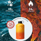 BUZIO 128oz Gallon Water Bottle, Insulated Water Jug with Straw Lid and Carrying Sleeve (Cold for 48 Hrs) Stainless Steel Hydro Metal Canteen Water Flask, Yellow Orange