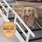 Dog Ramp for Bed or Couch, Wooden Pet Ramp with 20° Gentle Slope, Removable Side Rails, Non-Slip Surface, Top Platform & Wheels, Safe Bed Ramp for Small, Medium & Senior Dogs, 60" Long, White