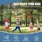 Slsy 60FT Ninja Warrior Obstacle Course (10 Obstacles), Ninja Slackline Kit for Kids, Durable Playset Equipment with 10 Complete Set-Monkey Bar,Swing, Climbing Ladder & Net