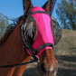 Horse Fly Mask Generous&Fine Mesh Eye Covers and Ears Elasticity Mask Snug Fitting Comfortable Breathable Lightweight Equine Stretchy Protection for Horses Hot Pink Full Size