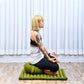 Leewadee Meditation Cushion Set – 1 Round Zafu Meditation Pillow and 1 Square Roll-Up Zabuton Meditation Mat, Pillows Bundle Filled with Kapok