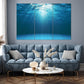 Nature Wall Art Prints - Ocean Forest Mountain Lake Canvas Landscapes - Small to Extra Large Living Room Bedroom Kitchen Bathroom Décor (Sun Rays Under Water, 31L" x 47W" - 3 Panels)