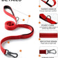 TwoEar 6FT 1IN Strong Red Dog Leash with 2 Padded Handles, Traffic Handle Extra Control, Comfortable Soft Dual Handle, Auto Lock Hook, Reflective Walking Lead for Small Medium and Large Dogs