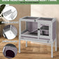 GUTINNEEN Guinea Pig Cage Rabbit Cage Indoor with Chew-Proof Edges, Clean Deep Tray, Leakproof PVC Layer, Small Animals Cage with Adjustable Legs - Grey