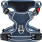 Timos Dog Harness Large Sized, No Pull Pet Harness with Neck Lockable Snap,No Choke Front Clip Dog Reflective Vest,Adjustable Metal Rings 3 Buckles,Easy Control Handle for Large Dogs Royal Blue XL