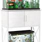 20-29 Gallon Aquarium Stand Metal Frame Fish Tank Stand with Cabinet Storage, for 20 Gallon Long Aquarium,30.7" L*16.5" W Tabletop,330LBS Capacity White PG01YGW