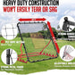 Baseball Rebounder Net, 3/5 Adjustable Angles 4x4.5FT Pitch Back Baseball Softball Volleyball Rebounder with 2 Strike Zones, UV Resistant, Pitchback Trainer for Ground, Line Drive & Fly Balls