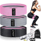 Wide Fabric Resistance Bands for Working Out, 3 Level Non-Slip Exercise Booty Bands for Women & Men Leg and Glutes with Hair Ties and Tape Measure - for Home Gym Workout, Yoga, Pilates