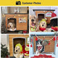 Aivituvin Dog House Outdoor & Indoor Unique All-Around Iron Frame Dog Kennel for Winter with Raised Feet Weatherproof for Small & Medium & Large Dogs