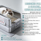 XL Metal Cat Litter Box with Lid – Non-Stick, Odor Control, Stainless Steel, Rust-Resistant, High-Sided – Easy to Clean with Handles, No-Slip Base, Leak-Proof Seal, 5 Clips, Cleaning Tracker