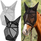 2 Pcs Horse Fly Mask with Ears Adjustable UV Protection Horse Fly Mask Accessories Large Eye Space with Ears for Horses Summer, Black and Gray, L