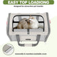 Cat Carrier American Airline Approved 18x11x11, Top Opening Sturdy Soft Pet Carrying Bag See Through, Mini Dog Hard Bottom Crate Kennel Case, 4-Side-Ventilation Mesh Cage Toy Poodle Biege