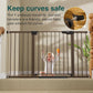 Cumbor 29.7-54.2" Wide Baby Gate for Stairs, Mom's Choice Awards Winner-Self Closing Dog Gate Indoor for Doorways, No Drilling Pressure Mounted Pet Gates for Kids, Easy Walk Through Safety Gate, Brown