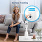 Auto Face Tracking Tripod 360° Rotating Cell Phone Photo and Video Kits Stand, No App, Camera Stand with Remote and Gesture Control, Rechargeable Smart Shooting Stand for Live Recording Tiktok (White)