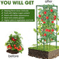 6 Pack Tomato Cages, 41.7" H Square Tomato Plant Stakes Support Cages Trellis for Garden Climbing Vegetables Flowers Fruits,Extra Bold