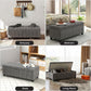 48" Ottoman with Storage, Corduroy Storage Ottoman Bench for Bedroom, End of Bed Bench with Safety Hinge for Living Room, Bedroom, Entryway, Grey