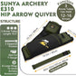 SUNYA Archery Hip Quiver for Arrows. Includes 3 Tubes Arrow Holder, Accessories Pockets and Waist Belt. Fit for Compound and Recurve Bow Practice.