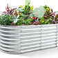 Land Guard 24“ Tall Galvanized Raised Garden Bed Kit, Galvanized Planter Garden Boxes Outdoor, Oval Large Metal Raised Garden Bed for Vegetables (Classic Silver, 4×2×2ft)