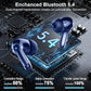 Wireless Earbuds, Bluetooth 5.4 Headphones, ENC Noise Cancelling Mic Ear buds with Stereo Bass, 48H Playtime Earphones , LED Display, IP7 Waterproof In Ear EarBuds for Phone Android iOS Sports, Blue