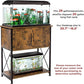 20-29 Gallon Aquarium Stand Metal Frame Fish Tank Stand with Cabinet Storage, for 20 Gallon Long Aquarium,30.7" L*16.5" W Tabletop,330LBS Capacity Rustic Brown and Black PG01YGN