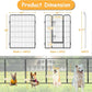 Dog Playpen, Outdoor Dog Fence, 16 Panels, 40" H Dog Pen for Medium/Small Dogs, Heavy Duty Metal Pet Fence with Gate, Portable Dog Fence for RV Camping and Yard (Black)