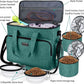 BAGLHER Dog Travel Bag, Airline Approved Pet Tote Organizer with Multi-Function Pockets, 2 X Food Storage Containers and 2 X Collapsible Dog Bowls, Perfect Weekend Pet Travel Set for Dog, Cat Green