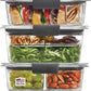 Rubbermaid Brilliance BPA-Free 3 Set Food Storage Containers with Lids, Removable Trays, Airtight, Leak-Proof, Ideal for Meal Prep, Lunch, and Leftovers