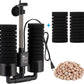 AQQA Aquarium Sponge Water Filter, Power Driven Double Biochemical Filter, Quiet Submersible Foam Filter with 2 Extra Sponges, 1 Bag of Filtered Ceramic Balls for Fresh and Salt Water Fish Tank (L)