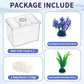 Mini Betta Fish Tank, Small Fish Bowl for Temporary Space, 0.2 Gallon Stackable Cube Tank with Artificial Plants and Gravels for Small Fish, Insect, Shrimp, Crab, Spider. (Pack-1)