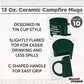 DISCOUNT PROMOS Custom Ceramic Campfire Coffee Mugs 13 oz. Set of 10, Personalized Bulk Pack - Perfect for Tea, Espresso, Cappuccino, Hot Cocoa - Green