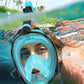 W WSTOO Full Face Snorkel Mask Adults,Suitable for Beginners Dry Top Snorkeling Gear,Can Your Mouth or Nose to Breathe,180 Degrees Panoramic View,Anti-Fog Anti-Leak,Summer Travel and Vacationing Gifts