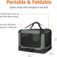 Amazon Basics 4-Doors Portable Soft-Sided Folding Travel Crate Kennel for cat, Dog, and Other Small Animals, Grey, S 26" x 18" x 18"