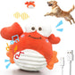 Crab Interactive Dog Toys – Rechargeable Self-Play Toy with Motion-Activated Ball & Music Recording Modes for Small, Medium & Large Dogs, Moving Dog Toy to Keep Them Busy