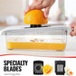 Fullstar Mandoline Slicer for Kitchen, Fruit Cutter, Cheese Grater, Cucumber Slicer, Veggie Spiralizer, Food Cutter & Kitchen Gadgets with Safety Glove (11 in 1, White)
