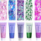 Face Body Glitter, Hair Glitter Sparkles Chunky Face Glitter Gel for Girls Makeup Singer Concerts Mermaid Festival Sequins Face Paint (Pink+Blue+Purple+Green+Rose)