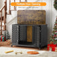Heavy Duty Dog Crate Furniture for Large and Medium Dogs, 43.7 Inch Large Dog Crate Kennel with Flip Top & Cushion & Wheels, Escape Proof Pet Cage for High Anxiety Dogs