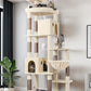 Globlazer Giant Cat Tree, 83 inch Cat Tree for Indoor Cats Large Adult, XXL Cat Tower with 9 Scratching Posts for 20lb+ Heavy Duty Large Adult Cats, F83, Beige