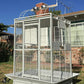 Extra Large Double Ladders Open Play Top Wrought Iron Bird Parrot Parttot Finch Macaw Cockatoo Cage, Include Seed Guard and Toy Hook (32" x 23" x 66"H White Vein)