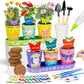 RGBDOT Kids Gardening Set Paint and Plant Stoneware Flower Growing Kit with 6 Pots and Gardening Tools Arts and Crafts for Kids Ages 8-12 Best Children’s Day Gift for Girls Boys Ages 5 6 7 8 9 10