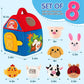 Baby Toys 6-12 Months, Barn with Stuffed Farm Animals, Montessori Toy for Babies, Sensory Toys for Toddlers 1-3, Portable Baby Farmhouse Toy, Birthday Gift for Infants & Toddlers